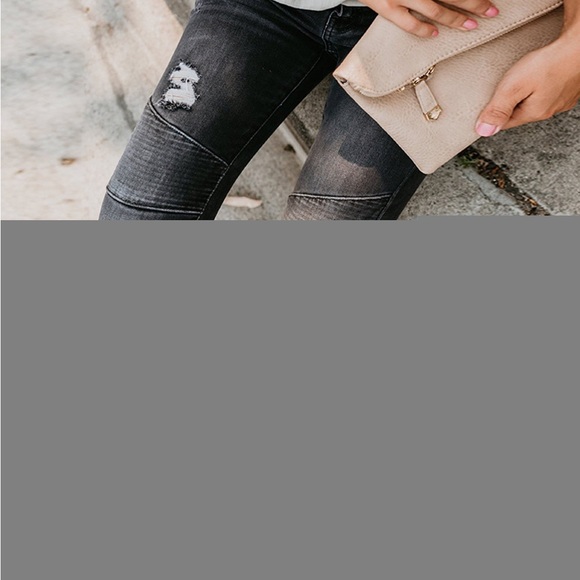 Black distressed skinny jeans pantalon large - Picture 2 of 5